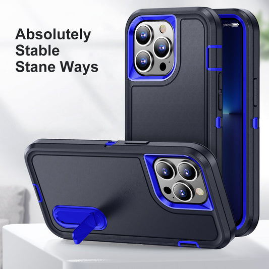 Iphone 16 case triple layer defender style with kickstand