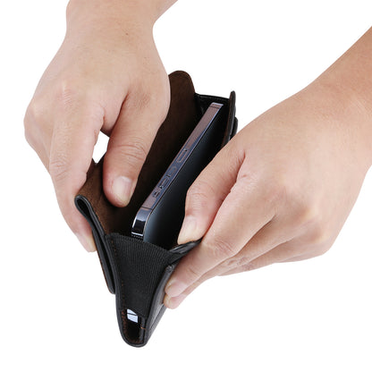 Horizontal PU Leather Phone Holster with Belt Clip & Loop – Magnetic Closure, Universal Fit