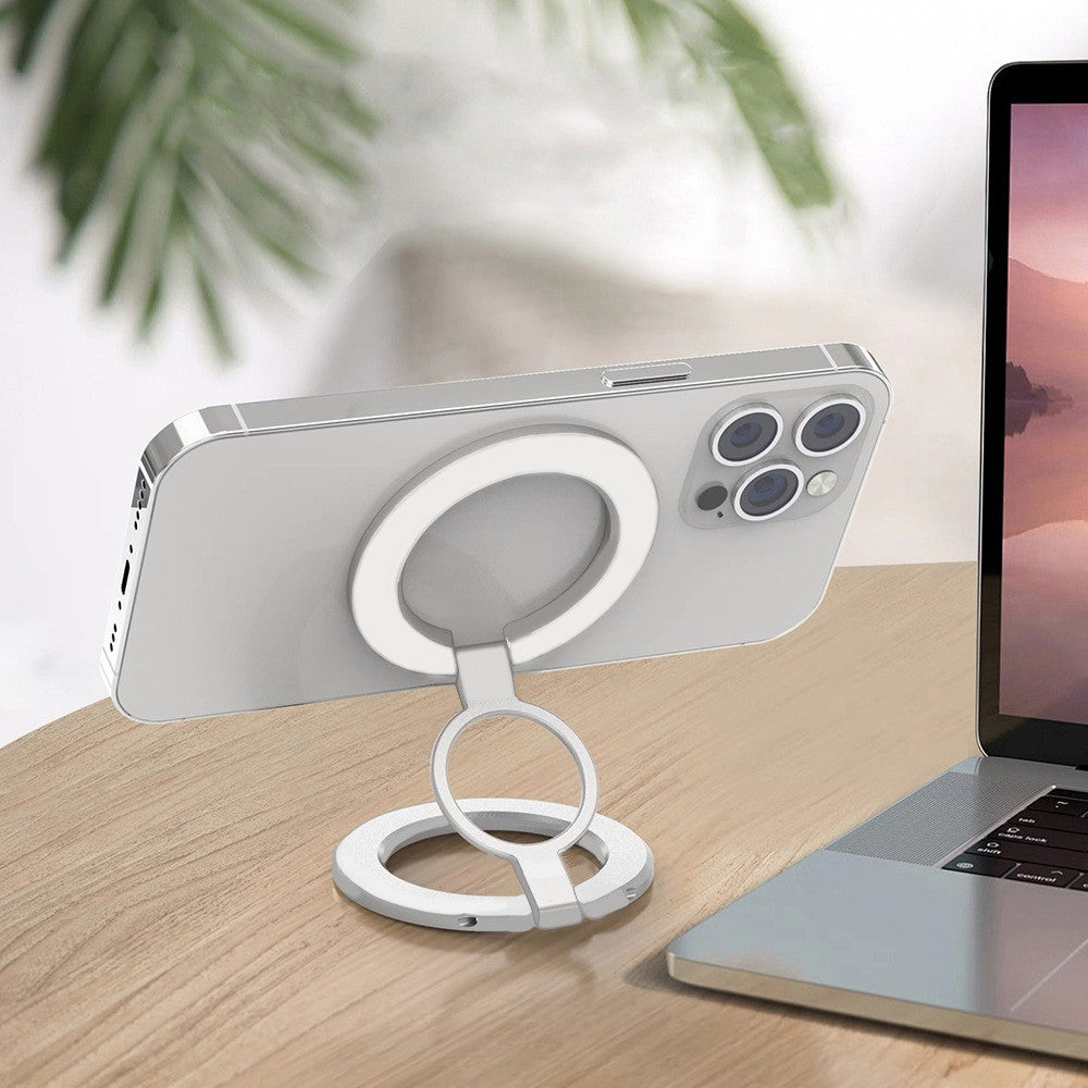 Dual magnetic ring phone holder - Foldable adjustable Magnetic Grip Holder & desktop stand