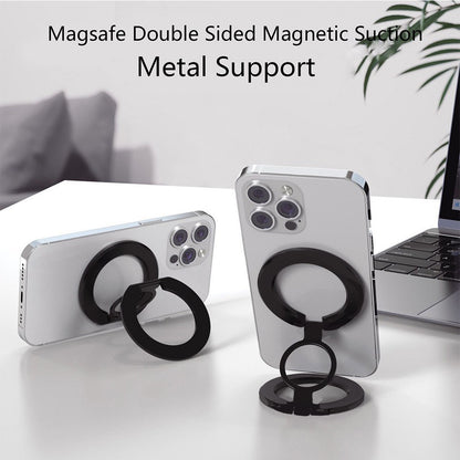 Dual magnetic ring phone holder - Foldable adjustable Magnetic Grip Holder & desktop stand