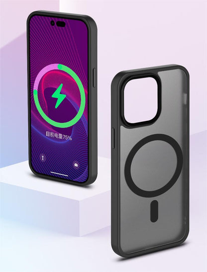 Iphone 17 pro Magnetic Case Soft-Touch Frosted Translucent Black