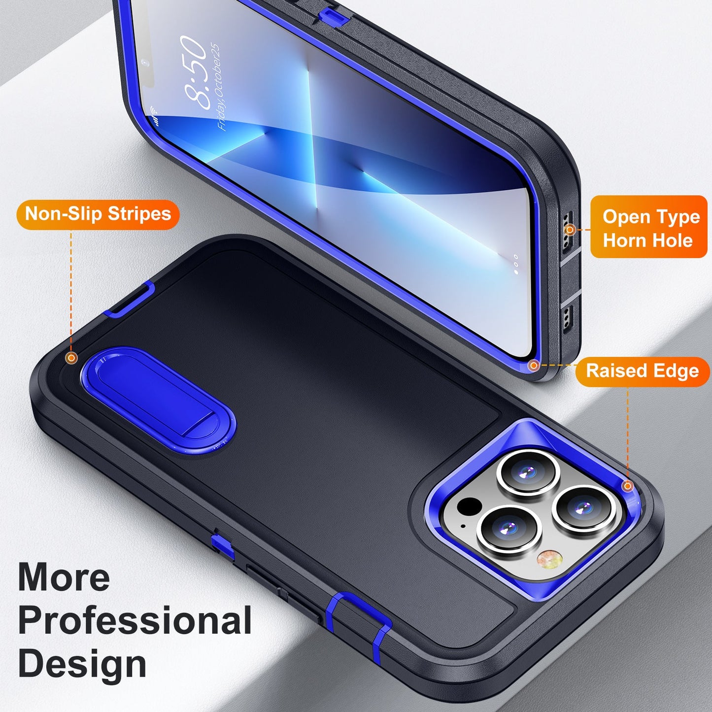 Iphone 16 case triple layer defender style with kickstand