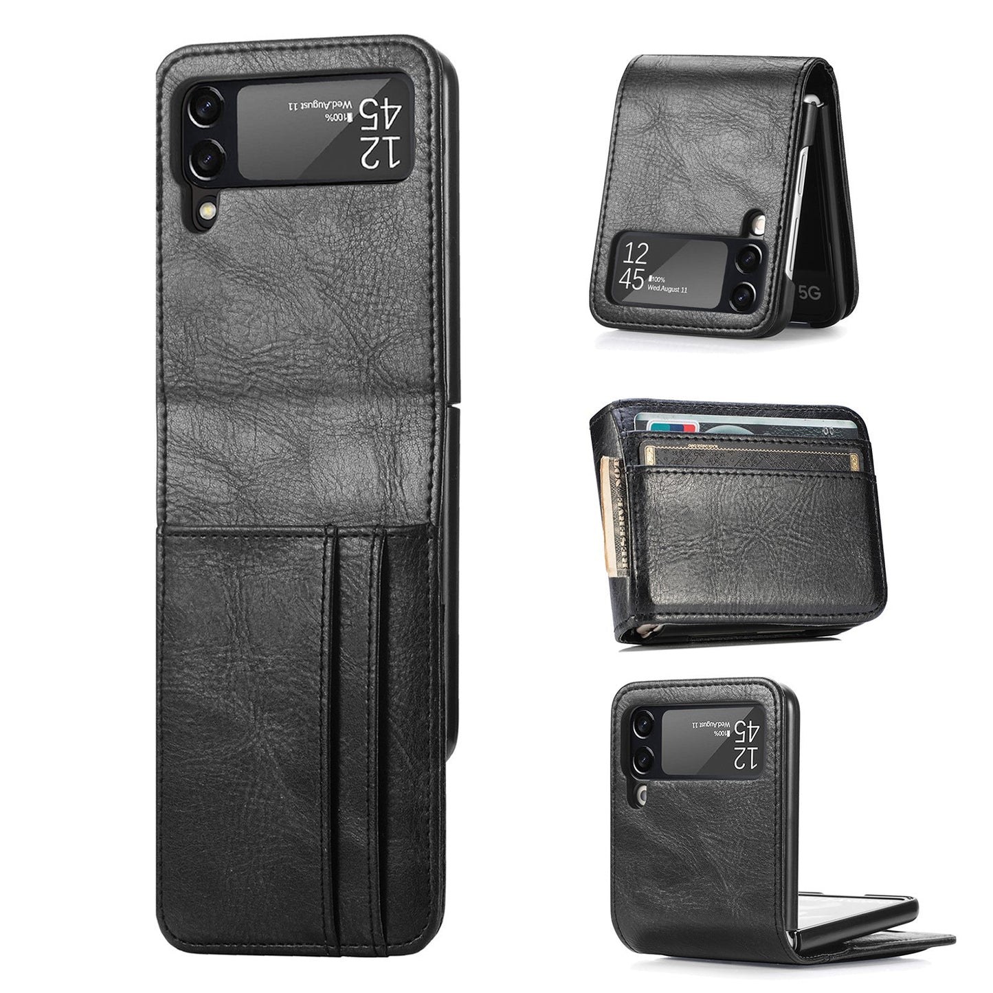 samsung galaxy z flip 5 PU leather wallet case