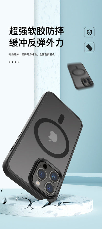 Iphone 13 pro Magnetic Case Soft-Touch Frosted Translucent Black