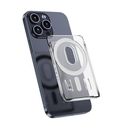 Frosted Clear MagSafe Card Holder Case with Built-In Card Clip