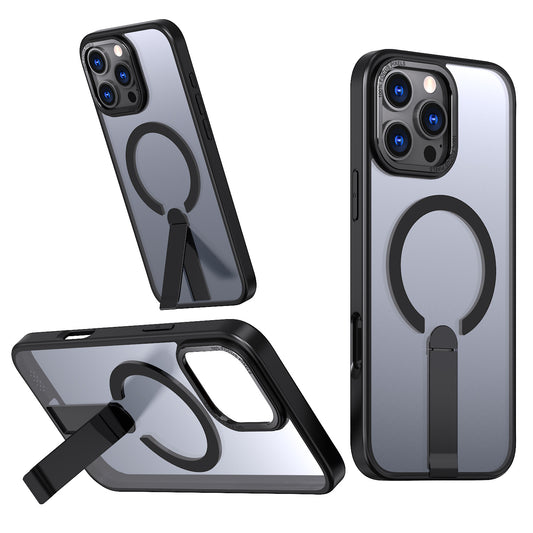 Iphone 16e Magsafe Case with Metal Kickstand & Lens Frame Shockproof Slim Design