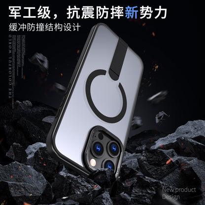 Iphone 16e Magsafe Case with Metal Kickstand & Lens Frame Shockproof Slim Design