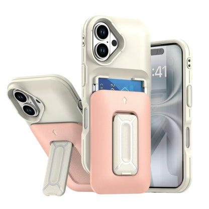 Iphone 11 dual layer case with 2 card compartment & dual position kickstand (B005)
