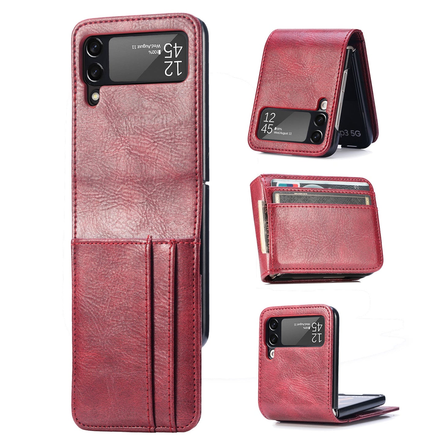 samsung galaxy z flip 3 PU leather wallet case