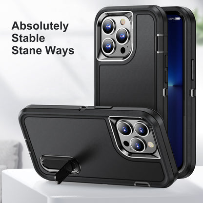 Iphone 16 plus case triple layer defender style with kickstand