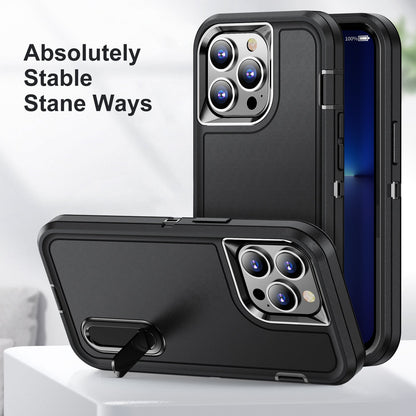 Iphone 16 case triple layer defender style with kickstand