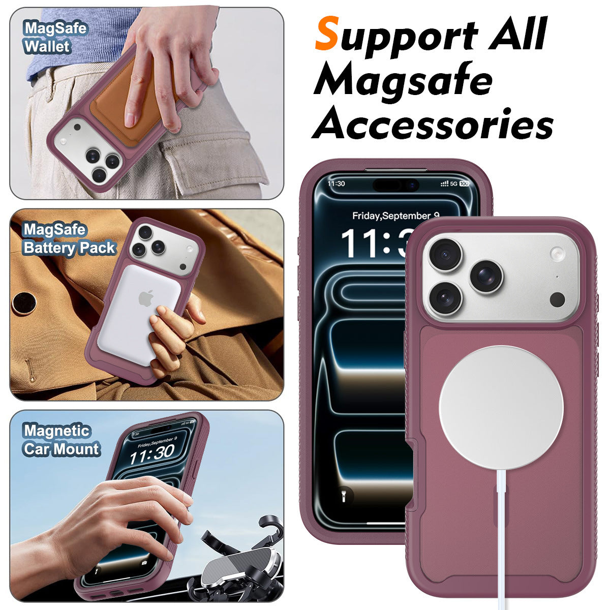 iPhone 17 Pro Max / 18 Pro Max case MagSafe 360 Front + Back Protection matte finish 4 color option