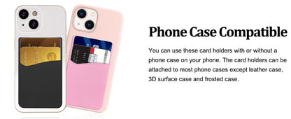 Dual slot Silicone Adhesive Phone Card Holder Stick-On Wallet Pocket for Back of Phone
