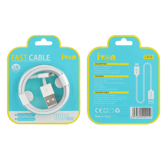Ivon 1M high speed  usb A to lightning cable (CA19)