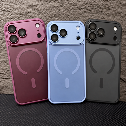 iPhone 17 Pro / 18 Pro Magnetic Case precise camera lens cutout Soft-Touch Frosted Translucent finish