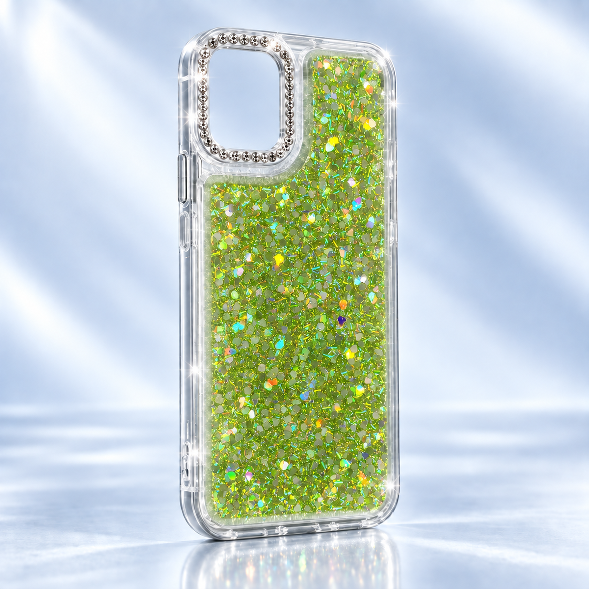 iPhone 13 Pro Slim fit clear case with glitter finish & camera protection