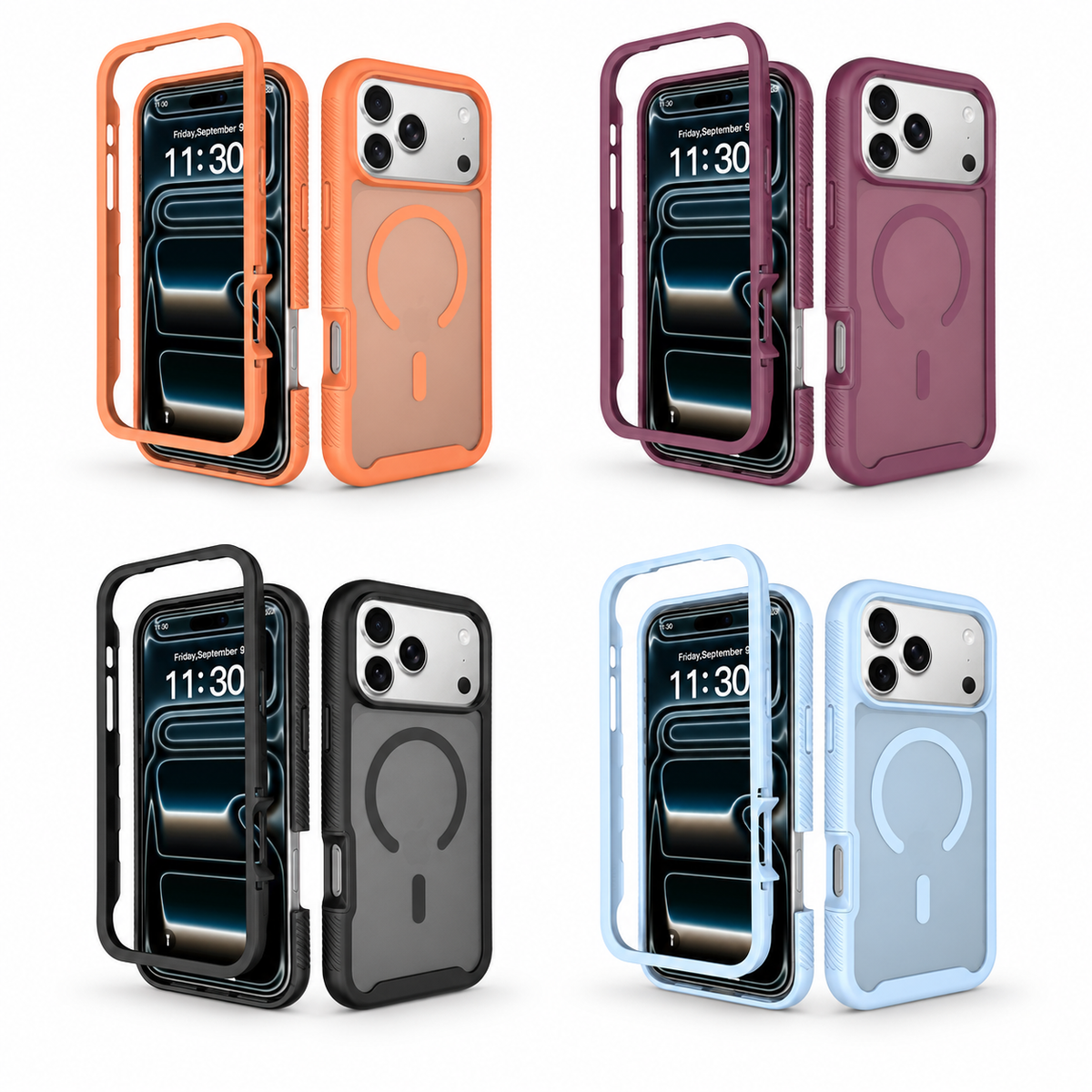 iPhone 17 Pro / 18 Pro case MagSafe 360 Front + Back Protection matte finish 4 color option