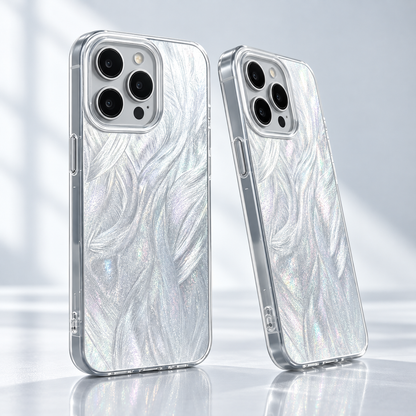 iPhone 16 Pro Max Slim fit case with mirror finish & feather pattern camera protection