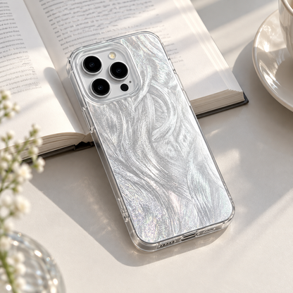 iPhone 16 Pro Max Slim fit case with mirror finish & feather pattern camera protection