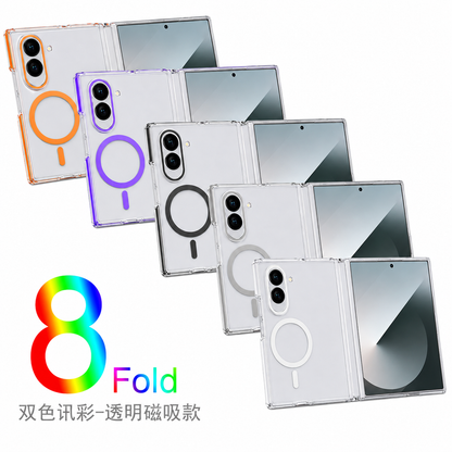 Samsung Galaxy z fold 8 Crystal Clear MagSafe Case with Metallic Camera Frame