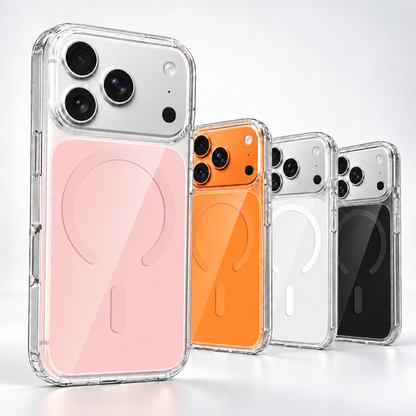 iPhone 17 Pro Max / 18 Pro Max Clear Magnetic Case with  Color Back plate