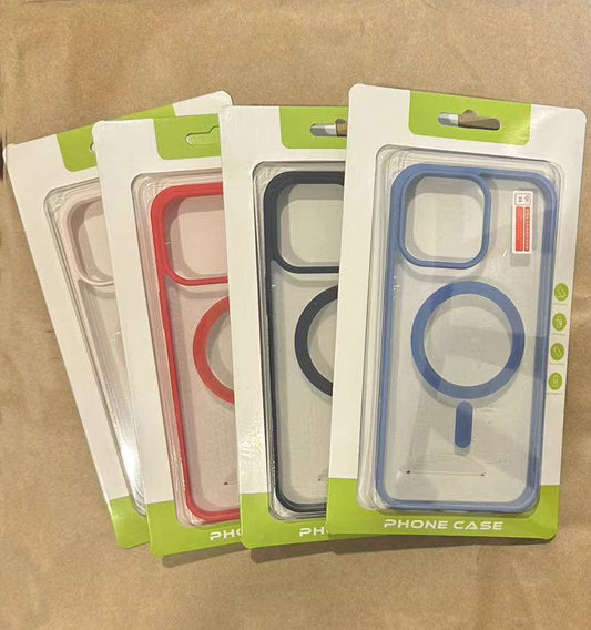 Samsung galaxy A36 Magnetic Case hard clear back with soft-touch colored bumper