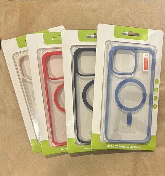 Samsung galaxy s26 Magnetic Case hard clear back with soft-touch colored bumper