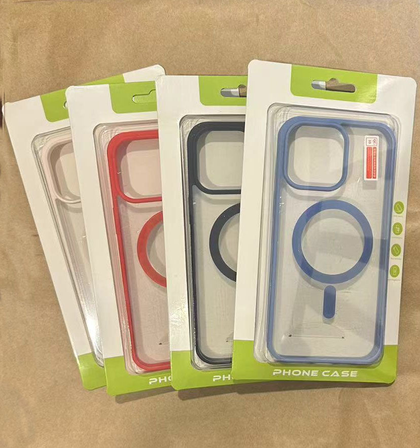 Samsung galaxy a35 Magnetic Case hard clear back with soft-touch colored bumper