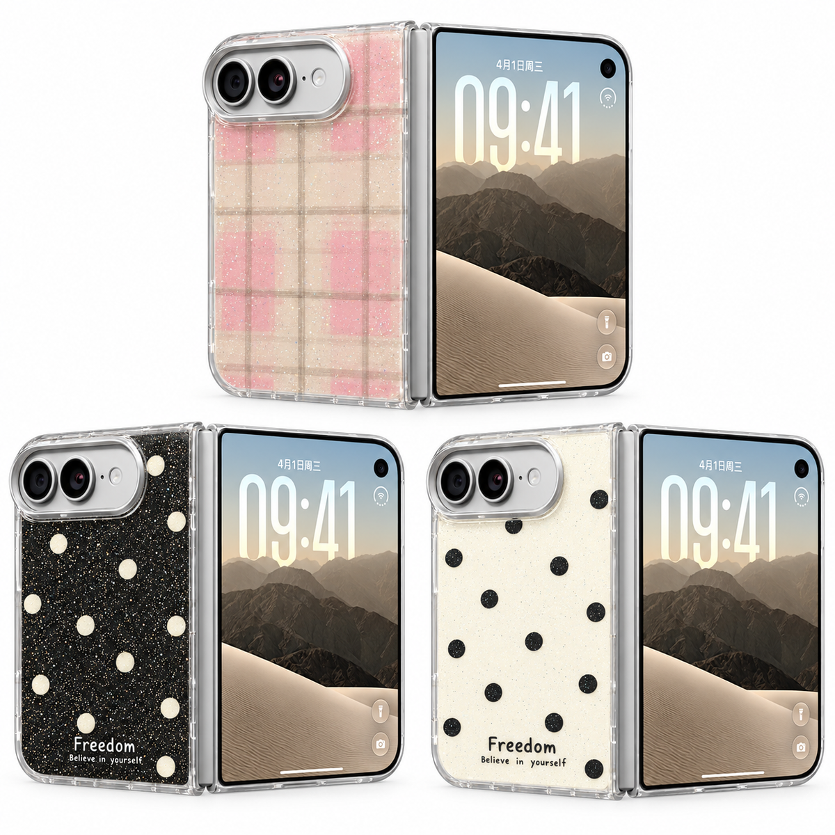 iPhone Duo 3D hard glitter 2pc fashion polka dot case magsafe