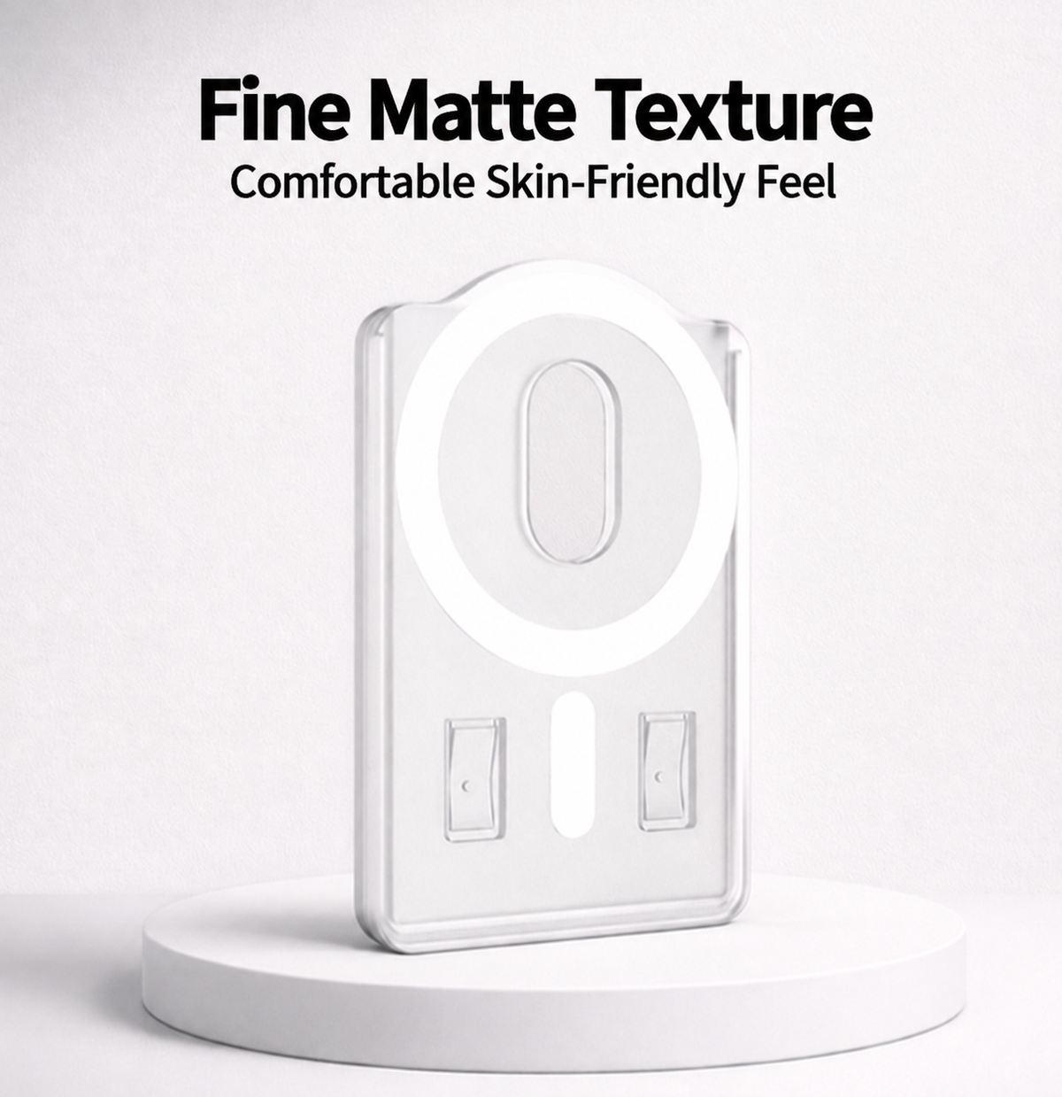 Frosted Clear MagSafe Card Holder Case with Built-In Card Clip