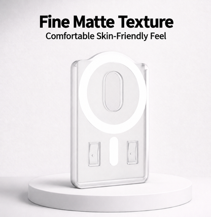 Frosted Clear MagSafe Card Holder Case with Built-In Card Clip