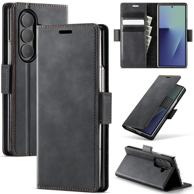 samsung galaxy z fold 8 PU leather wallet case 3 card 5 color option