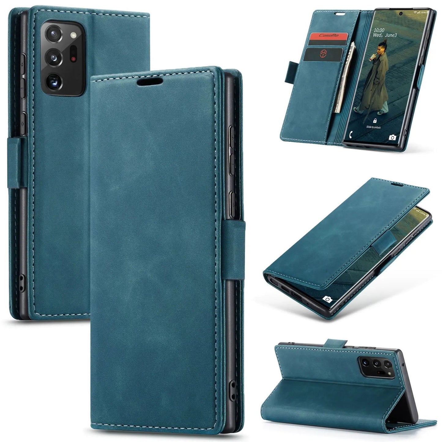 samsung galaxy z fold 8 PU leather wallet case 3 card 5 color option