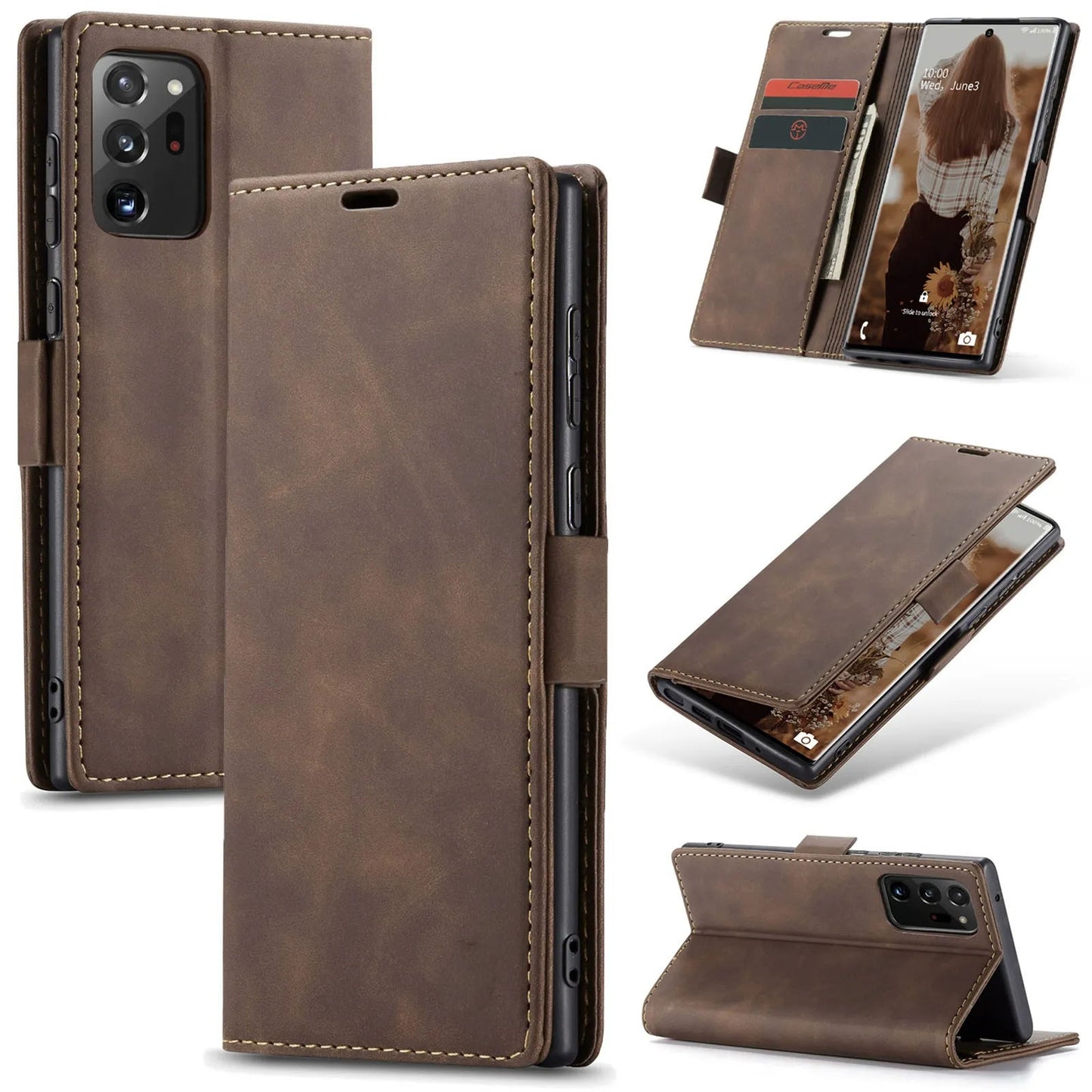 samsung galaxy z fold 7 PU leather wallet case 3 card 5 color option