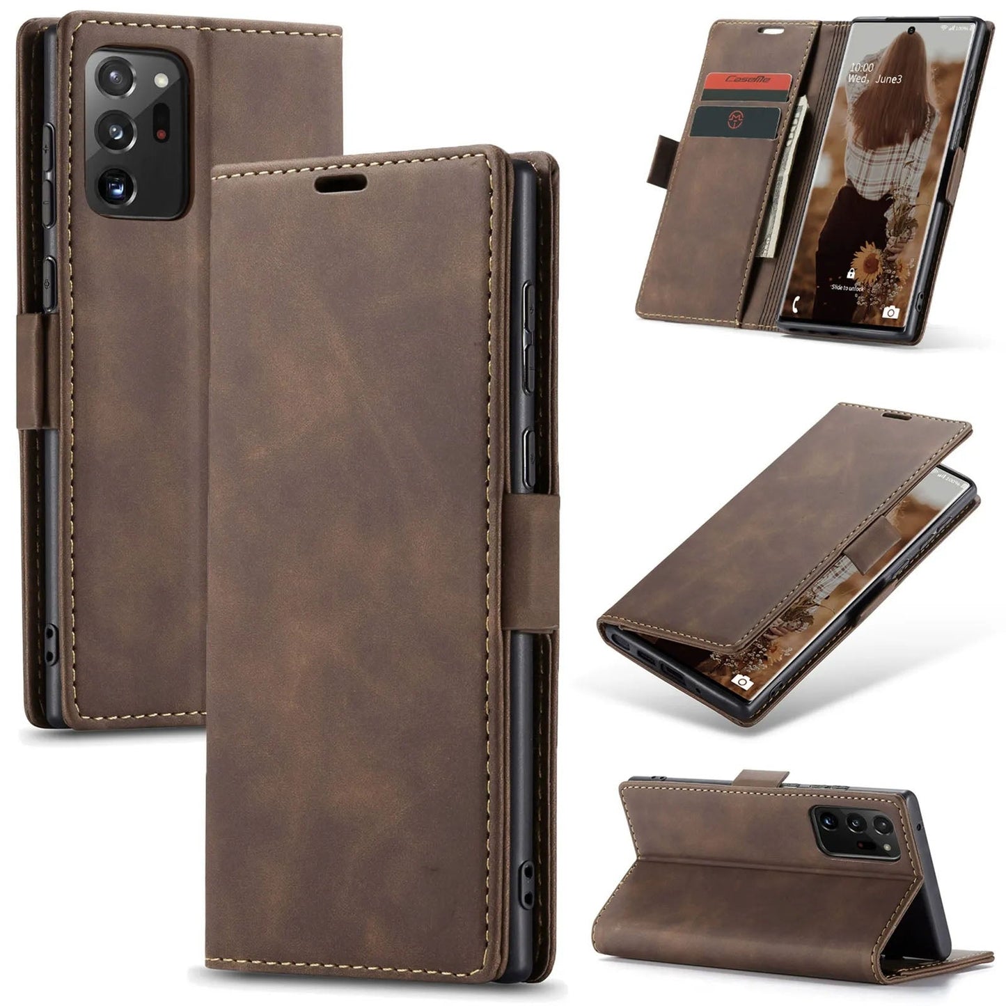 samsung galaxy z fold 8 PU leather wallet case 3 card 5 color option
