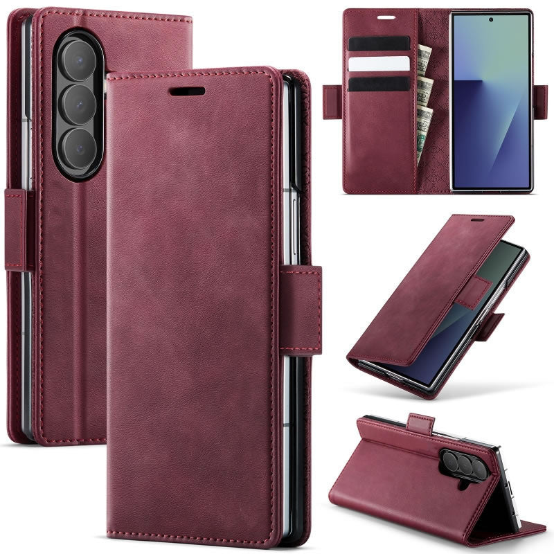 samsung galaxy z fold 2 PU leather wallet case 3 card 5 color option