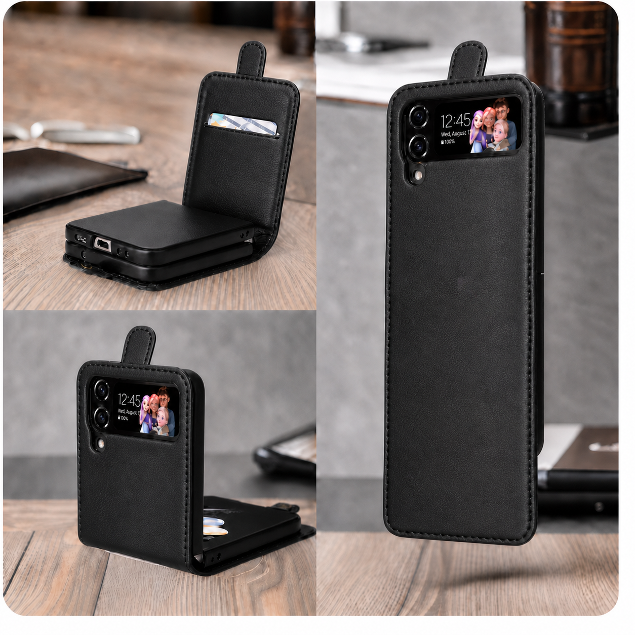Galaxy Z Flip 3 wallet case black