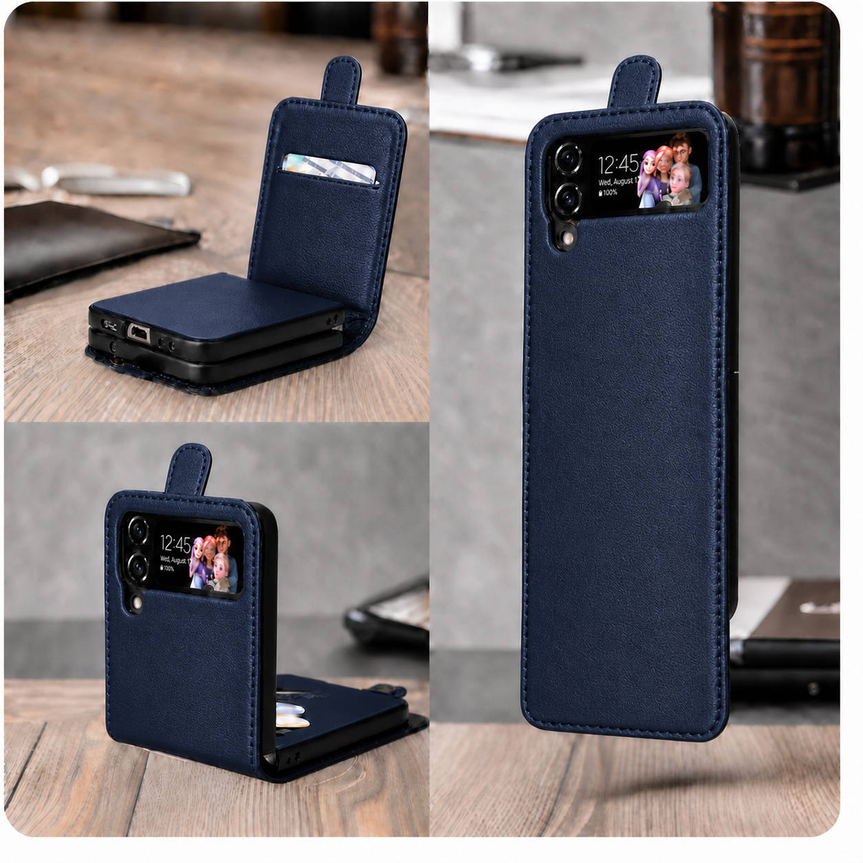 Galaxy Z Flip 6 wallet case navy