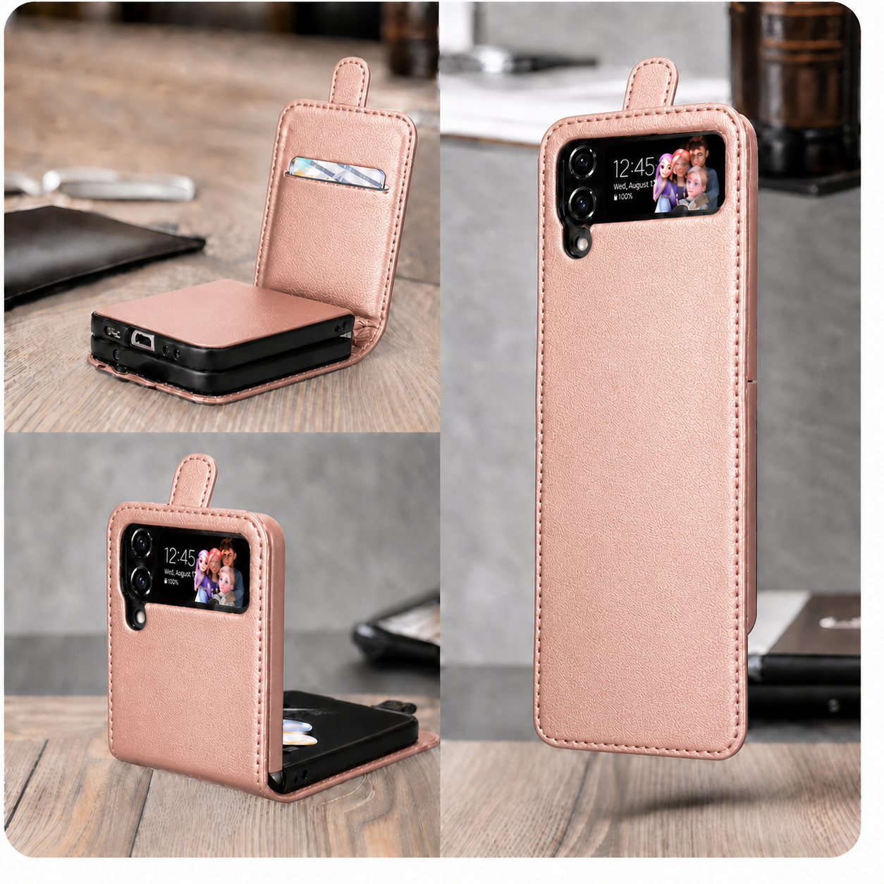 Galaxy Z Flip 8 wallet case rose gold