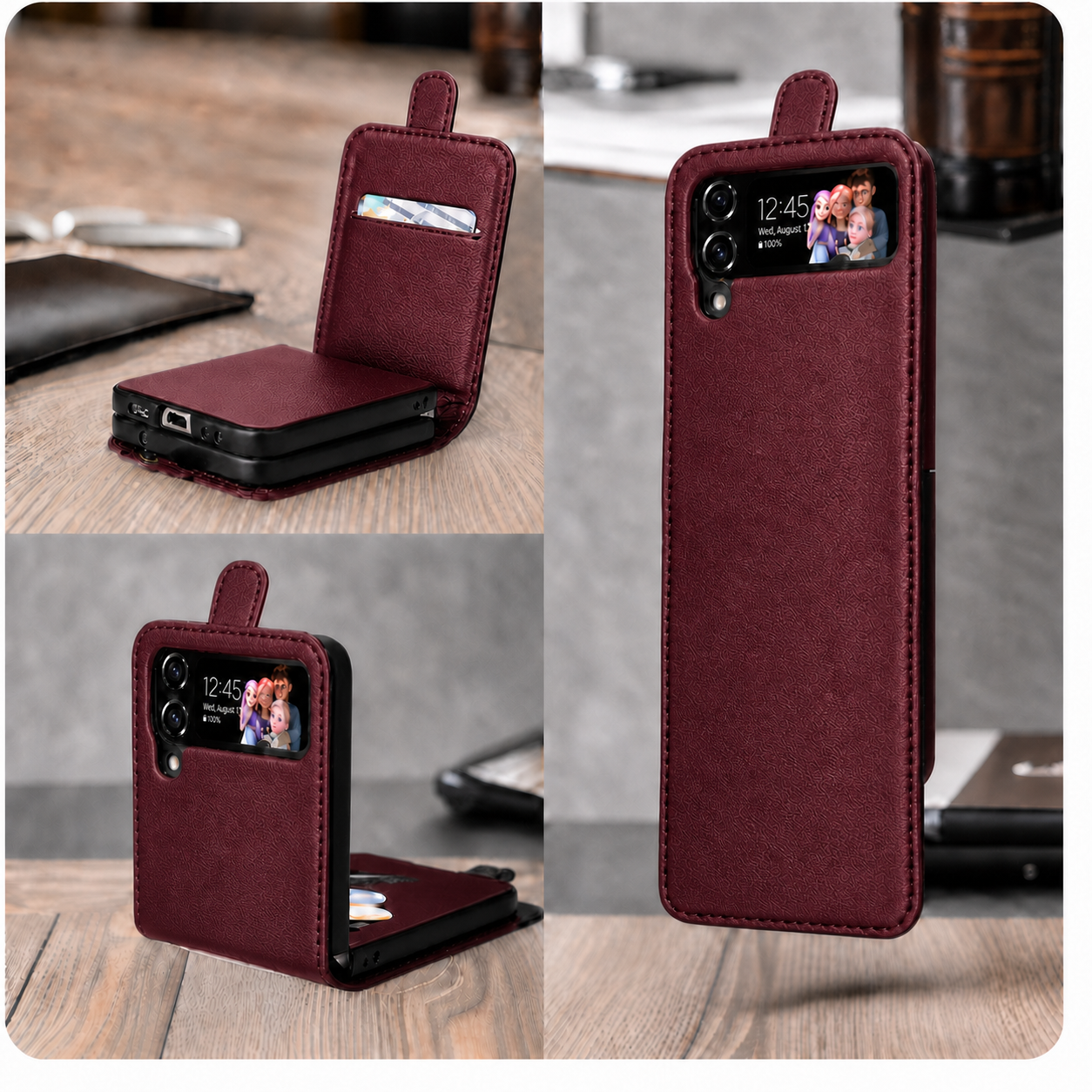 Galaxy Z Flip 8 wallet case wine