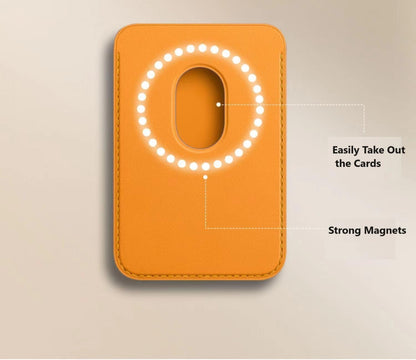 MagSafe Leather Wallet Strong Magnetic Card Holder, Premium Quality Like Original