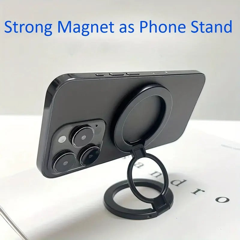 Dual magnetic ring phone holder - Foldable adjustable Magnetic Grip Holder & desktop stand