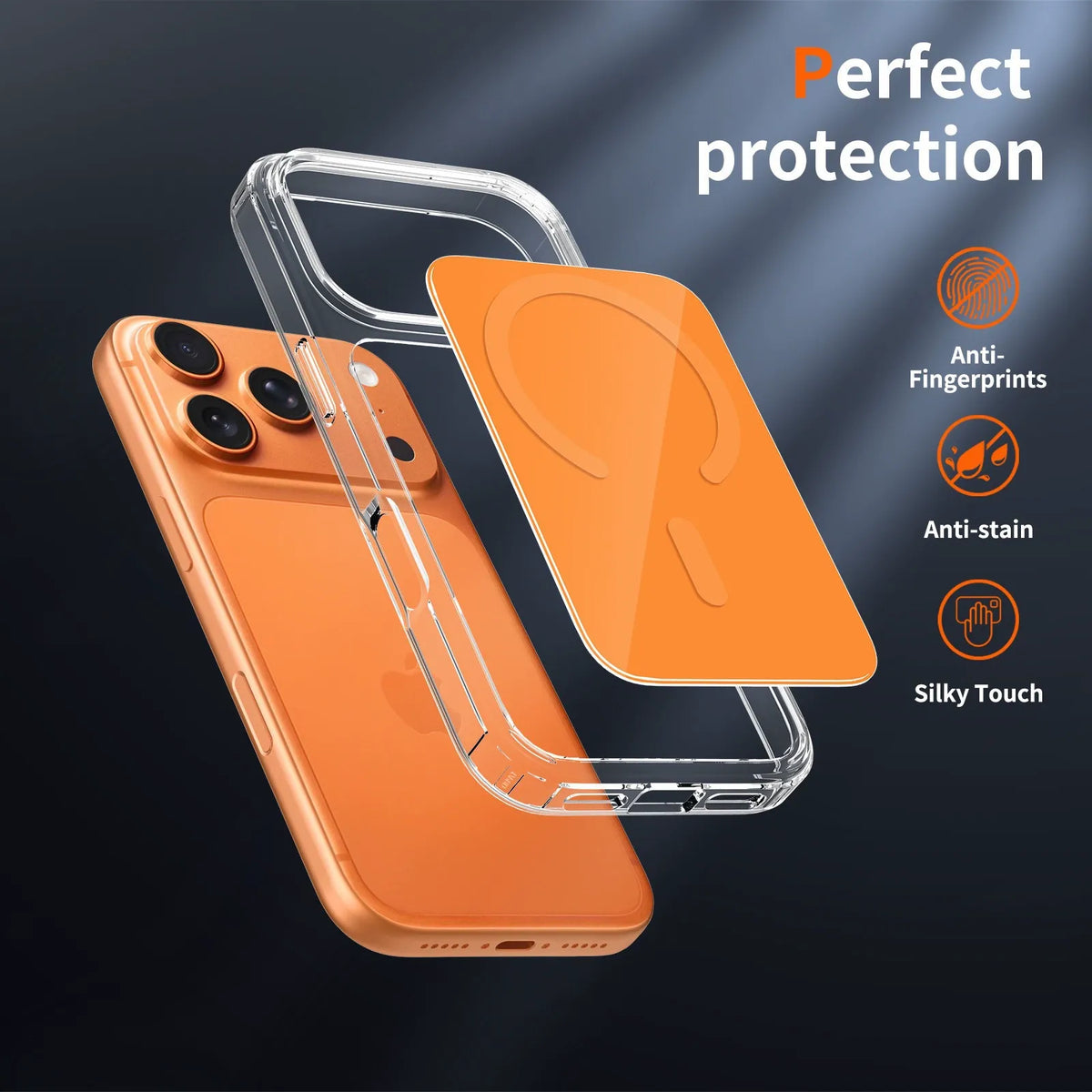 iPhone 17 Pro Max / 18 Pro Max Clear Magnetic Case with  Color Back plate