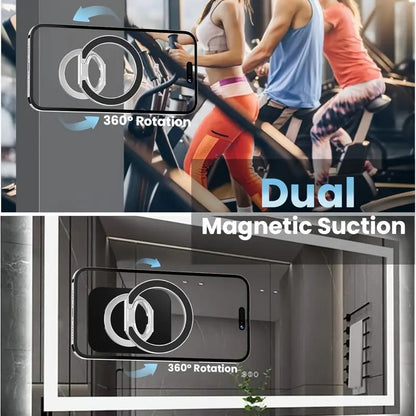 Dual magnetic ring phone holder - Foldable adjustable Magnetic Grip Holder & desktop stand