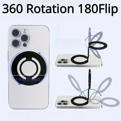 Dual magnetic ring phone holder - Foldable adjustable Magnetic Grip Holder & desktop stand