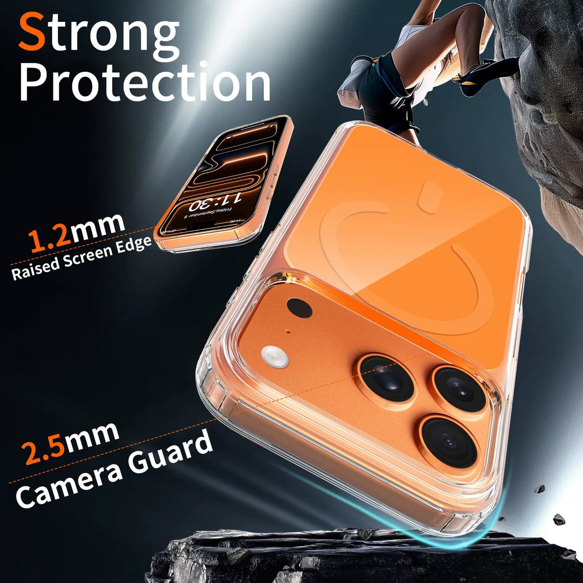 iPhone 17 Pro Max / 18 Pro Max Clear Magnetic Case with  Color Back plate