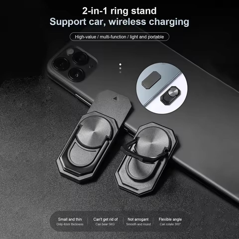 2-in-1 magnetic Ring Holder Stand ??Slide-Out Design for wireless Charging Compatibility
