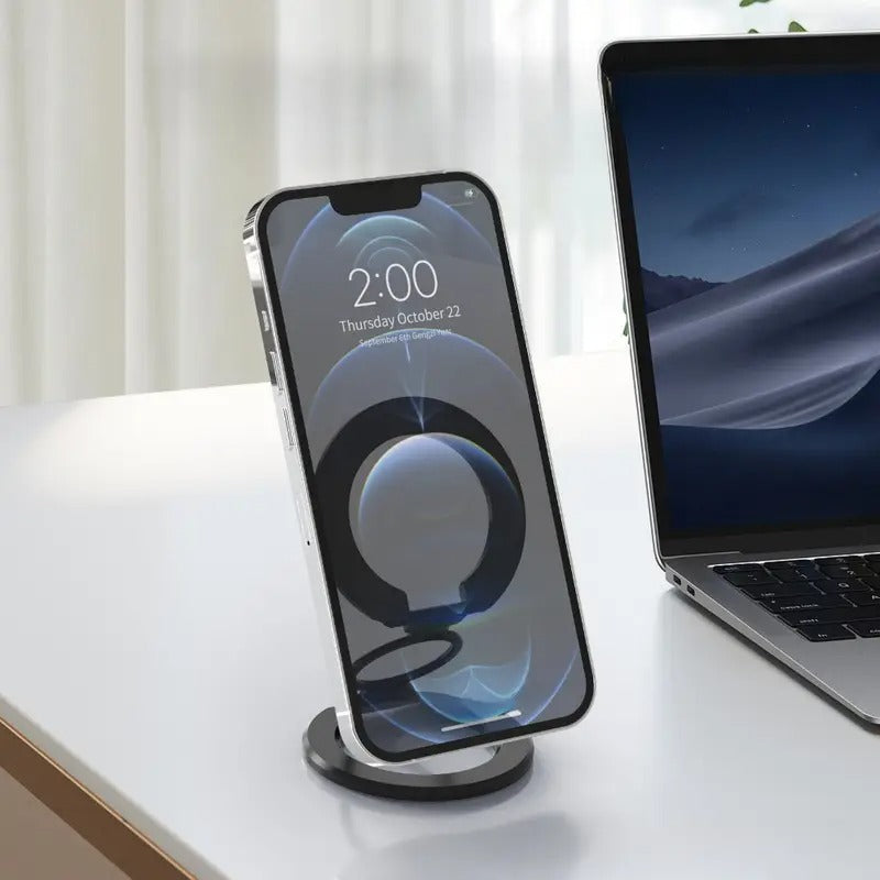 Dual magnetic ring phone holder - Foldable adjustable Magnetic Grip Holder & desktop stand