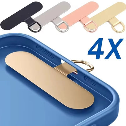 4pcs Phone Lanyard Patch & 360° Swivel Connector with raised bridge design for charging port fit