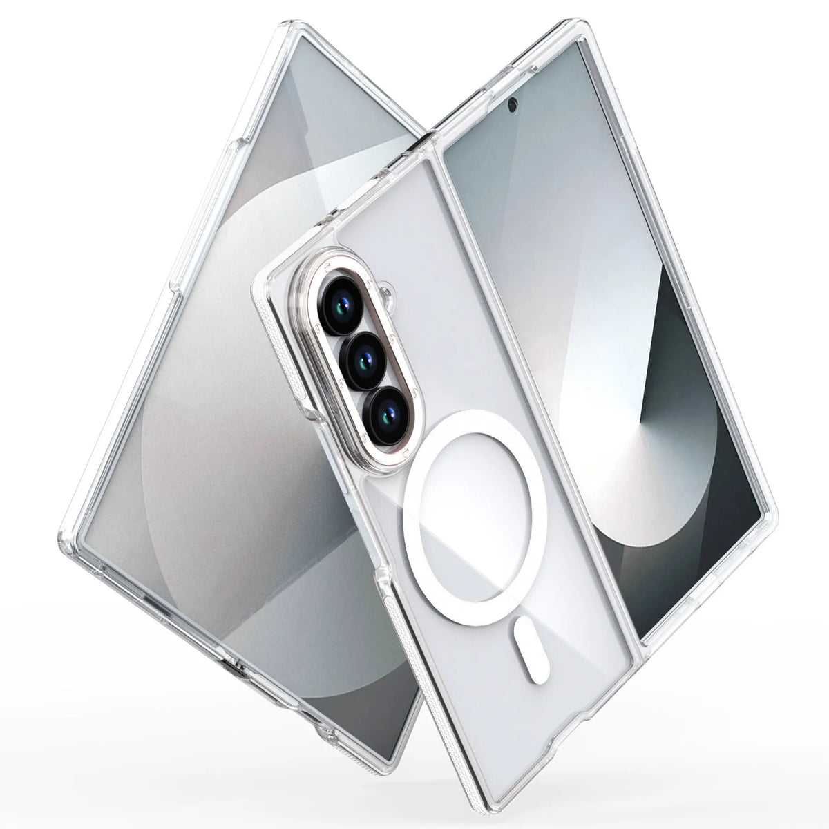 Samsung Galaxy z fold 8 Crystal Clear MagSafe Case with Metallic Camera Frame
